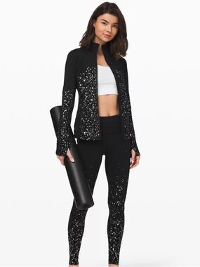 Lululemon Define Jacket Special Edition Speckle Shine Black Deep Silver Size 6